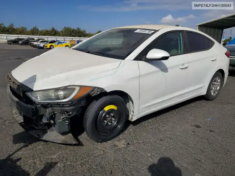 5NPD74LF2HH130543 — 2017 Hyundai Elantra, Передняя часть, фото до ремонта