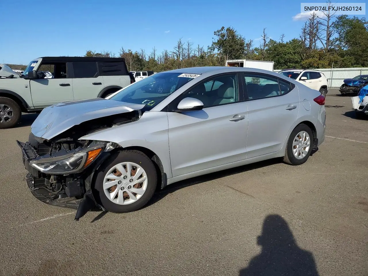 2018 Hyundai Elantra Se VIN 5NPD74LFXJH260124 фото 1