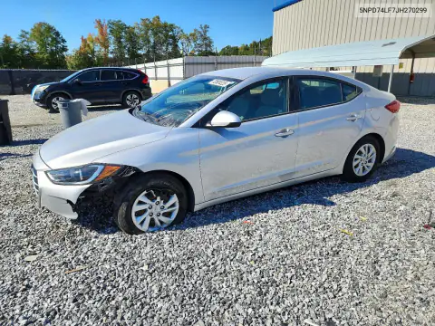 5NPD74LF7JH270299 Hyundai Elantra 2018 — повреждение Передняя часть, фото до ремонта