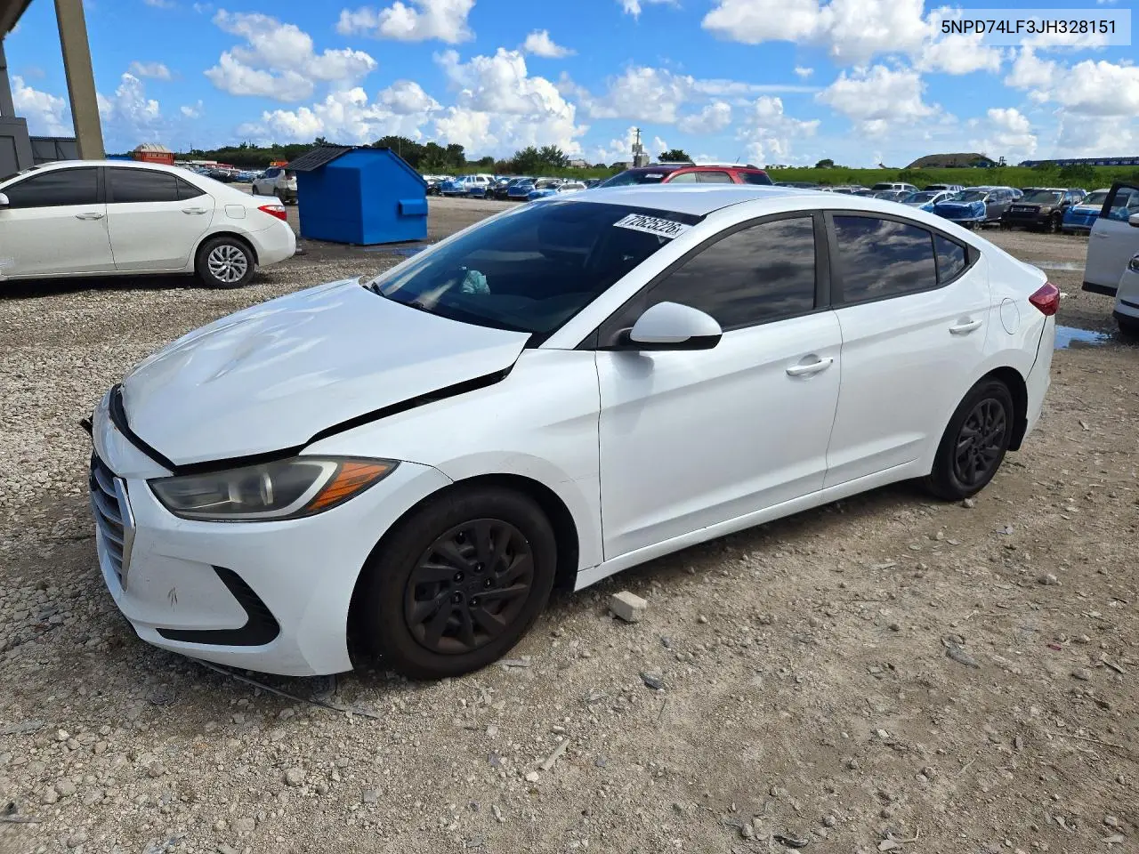 2018 Hyundai Elantra Se VIN 5NPD74LF3JH328151 фото 1