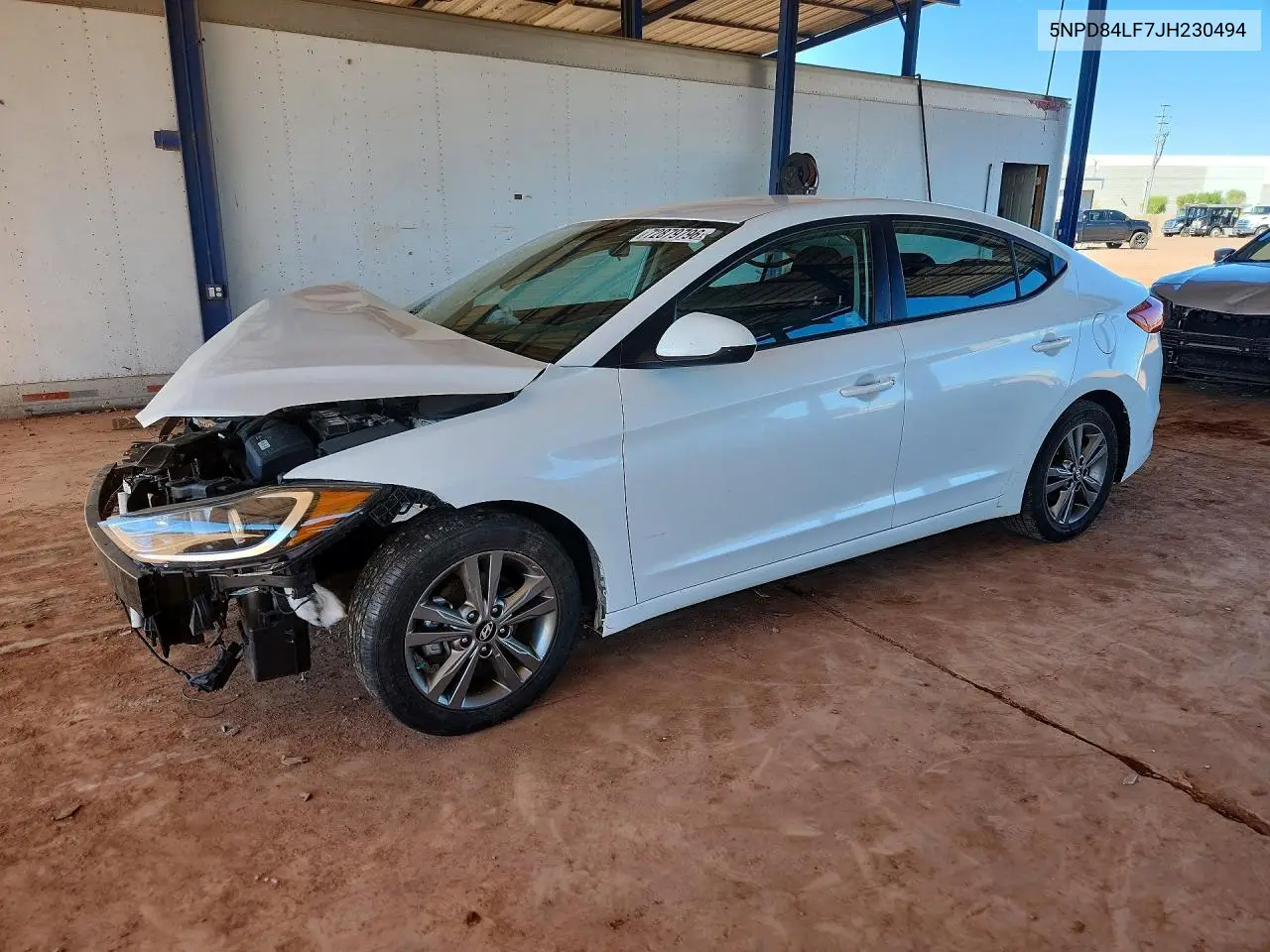 5NPD84LF7JH230494 Hyundai Elantra 2018 — повреждение Передняя часть, фото до ремонта