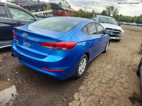 5NPD74LF7JH274403 — 2018 Hyundai Elantra, фото 3 с аукциона Copart, Мелкие вмятины и царапины
