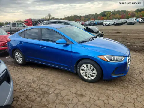 5NPD74LF7JH274403 — 2018 Hyundai Elantra, фото 4 с аукциона Copart, Мелкие вмятины и царапины