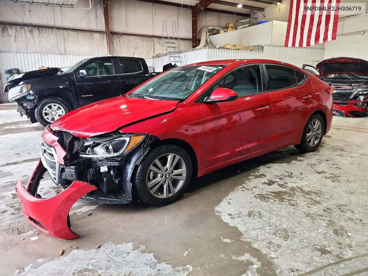 5NPD84LF2JH306719 Hyundai Elantra 2018 — повреждение Передняя часть, фото до ремонта