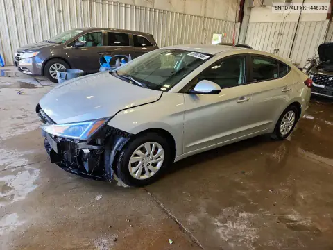 5NPD74LFXKH446733 — 2019 Hyundai Elantra, Передняя часть, фото до ремонта
