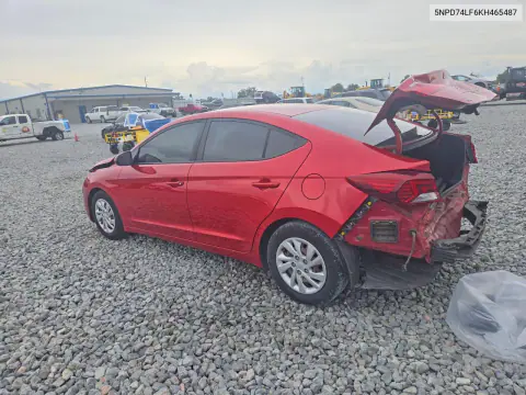 2019 Hyundai Elantra Se VIN 5NPD74LF6KH465487 фото 2
