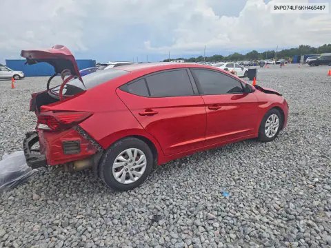 2019 Hyundai Elantra Se VIN 5NPD74LF6KH465487 фото 3