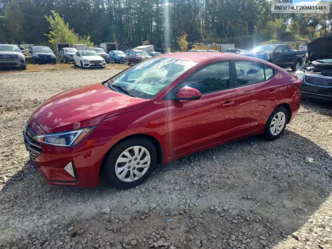 2019 Hyundai Elantra Se VIN 5NPD74LF2KH415461 фото 1
