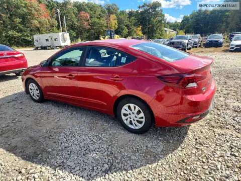 2019 Hyundai Elantra Se VIN 5NPD74LF2KH415461 фото 2