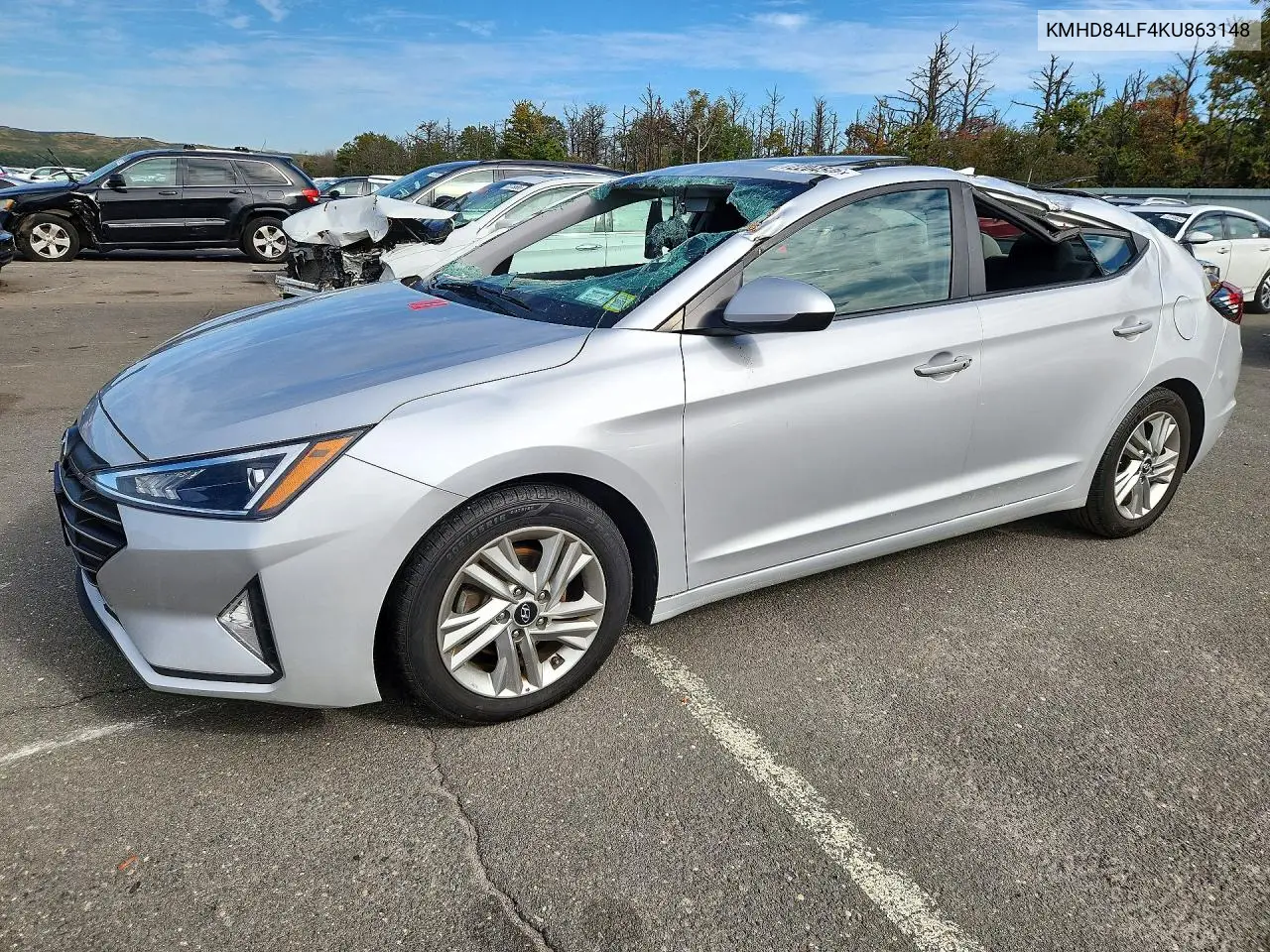 KMHD84LF4KU863148 Hyundai Elantra 2019 — повреждение Крыша, фото до ремонта