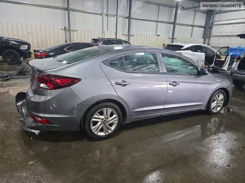 5NPD84LF2KH474278 — 2019 Hyundai Elantra, фото 3 с аукциона Copart, Задняя часть