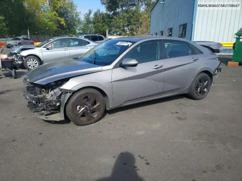 KMHLM4AG1MU158667 — 2021 Hyundai Elantra, Передняя часть, фото до ремонта