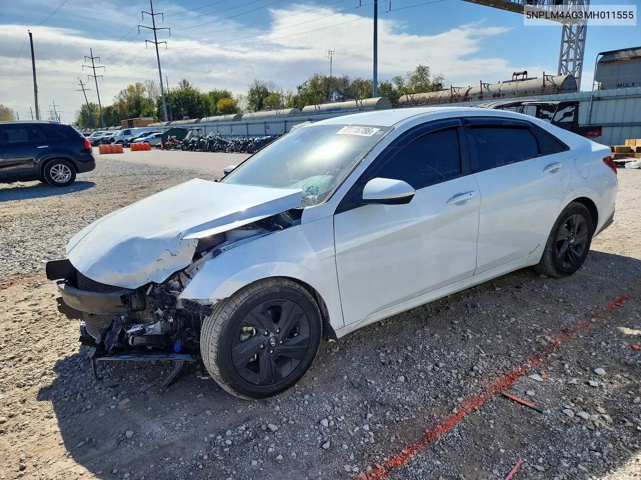 2021 Hyundai Elantra Sel VIN 5NPLM4AG3MH011555 фото 1