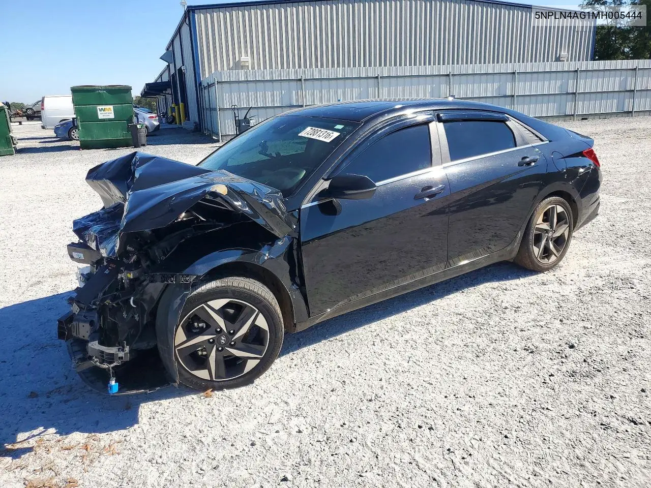 5NPLN4AG1MH005444 Hyundai Elantra 2021 — повреждение Передняя часть, фото до ремонта