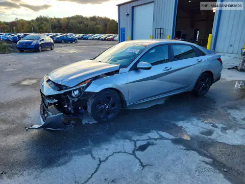 5NPLM4AG6NH083626 — 2022 Hyundai Elantra, Передняя часть, фото до ремонта
