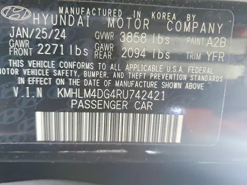 2024 HYUNDAI ELANTRA VIN KMHLM4DG4RU742421 фото 12