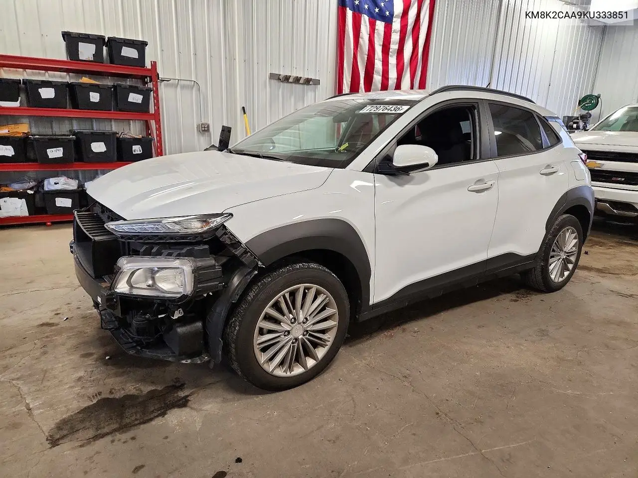 KM8K2CAA9KU333851 Hyundai Kona 2019 — повреждение Передняя часть, фото до ремонта