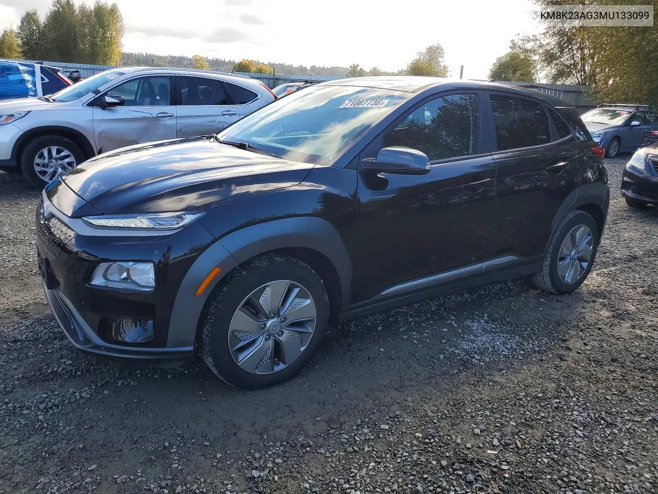 2021 Hyundai Kona Sel VIN KM8K23AG3MU133099 фото 1