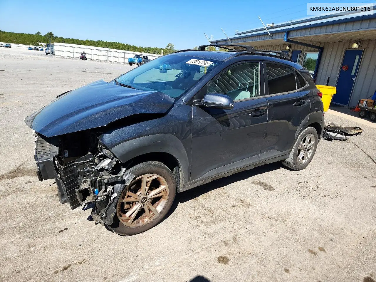 2022 Hyundai Kona Sel VIN KM8K62AB0NU801316 фото 1