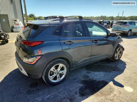 2022 Hyundai Kona Sel VIN KM8K62AB0NU801316 фото 3