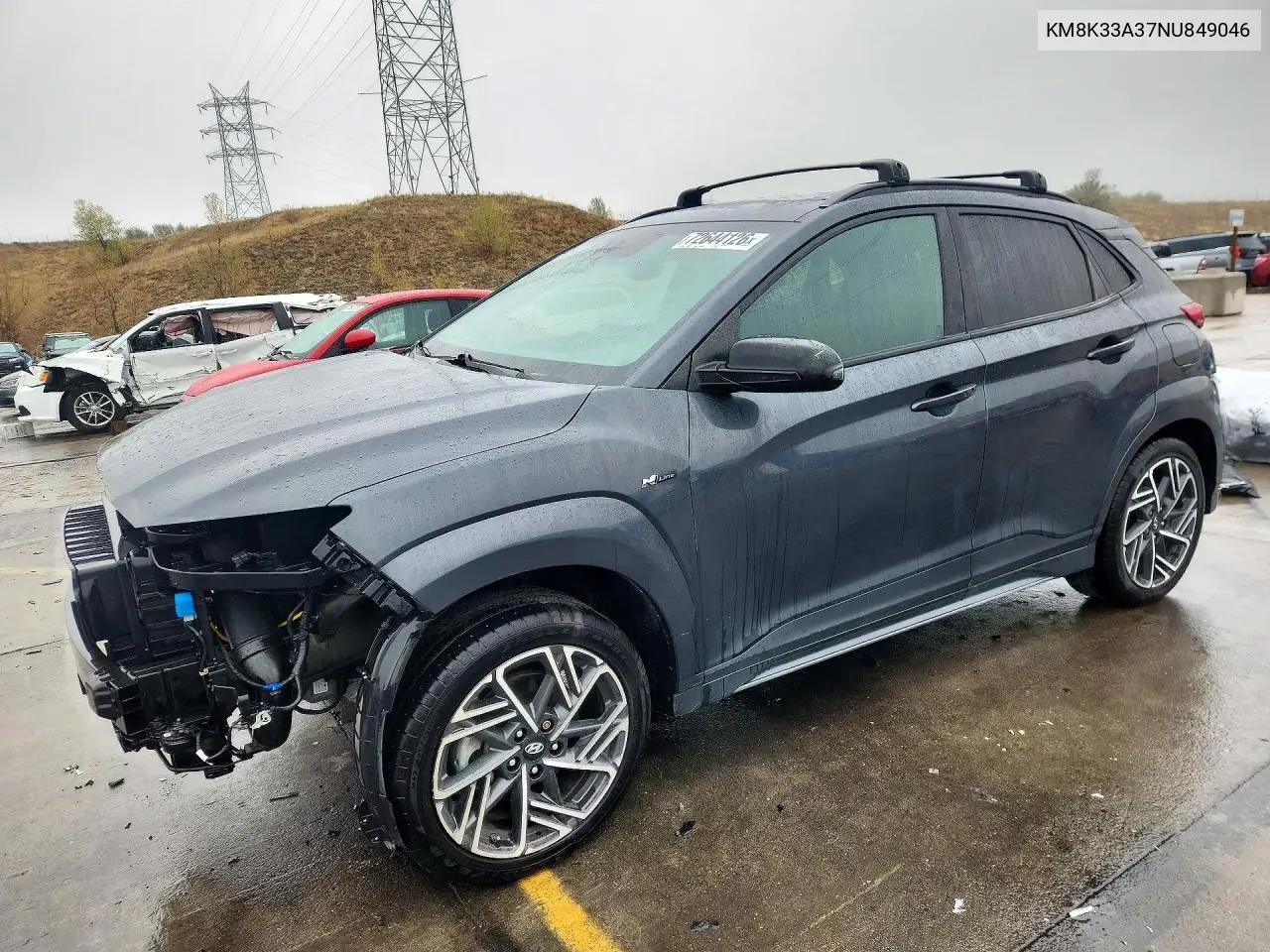 KM8K33A37NU849046 Hyundai Kona 2022 — повреждение Передняя часть, фото до ремонта