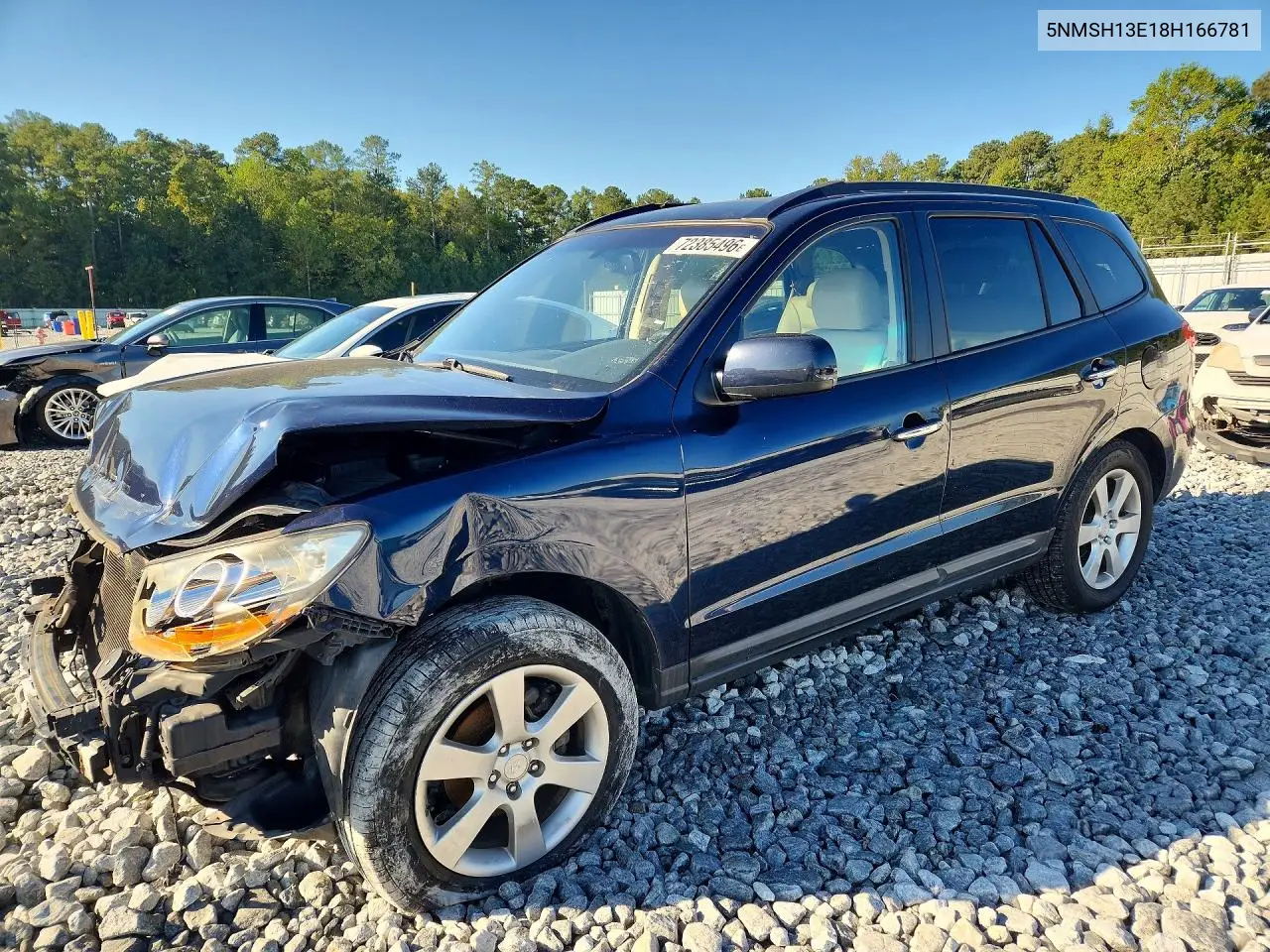5NMSH13E18H166781 Hyundai Santa FE 2008 — повреждение Передняя часть, фото до ремонта