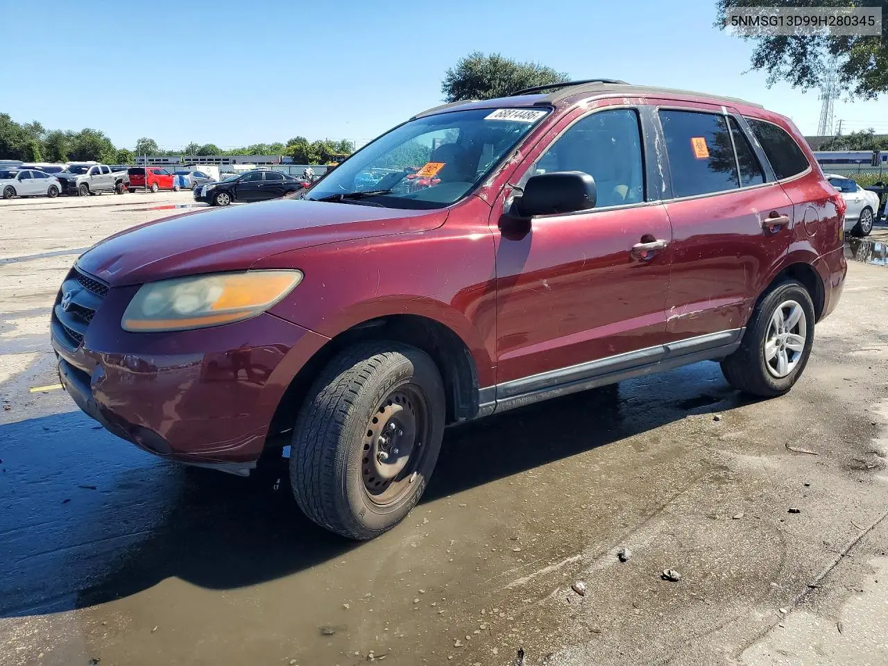 2009 Hyundai Santa Fe Gls VIN 5NMSG13D99H280345 фото 1