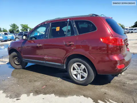 2009 Hyundai Santa Fe Gls VIN 5NMSG13D99H280345 фото 2