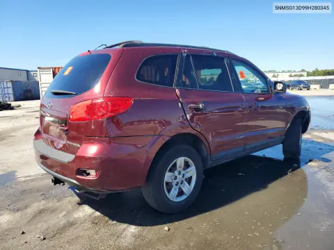 2009 Hyundai Santa Fe Gls VIN 5NMSG13D99H280345 фото 3