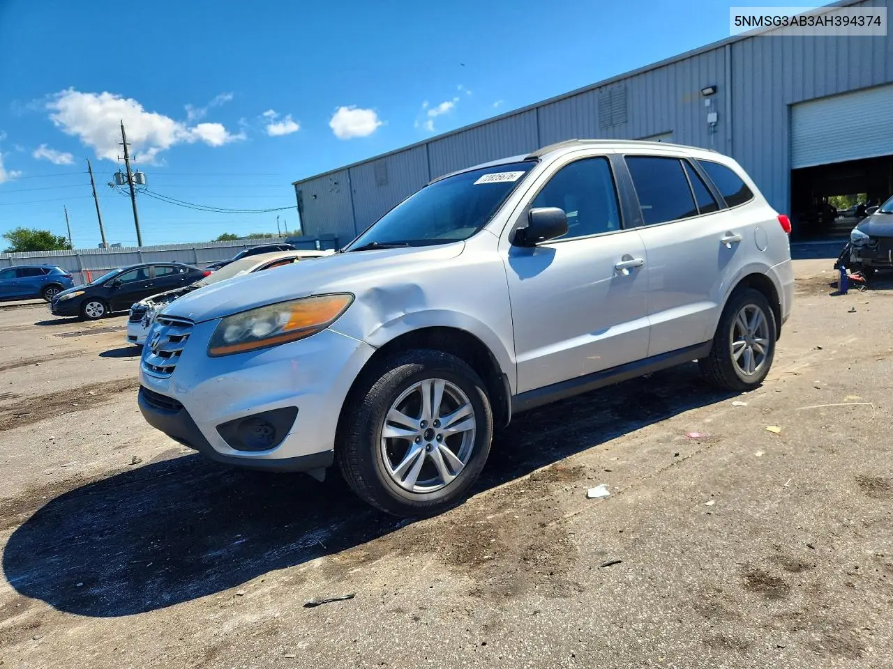 5NMSG3AB3AH394374 Hyundai Santa FE 2010 — повреждение Передняя часть, фото до ремонта