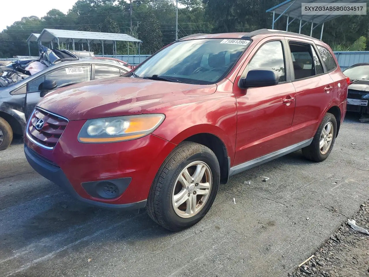2011 Hyundai Santa Fe Gls VIN 5XYZG3AB5BG034517 фото 1