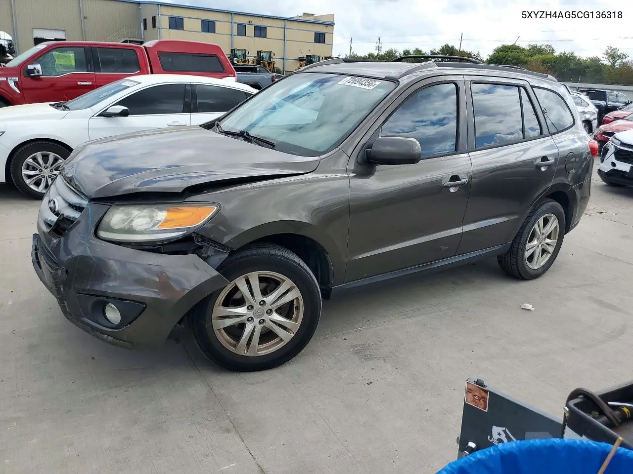 5XYZH4AG5CG136318 Hyundai Santa FE 2012 — повреждение Передняя часть, фото до ремонта