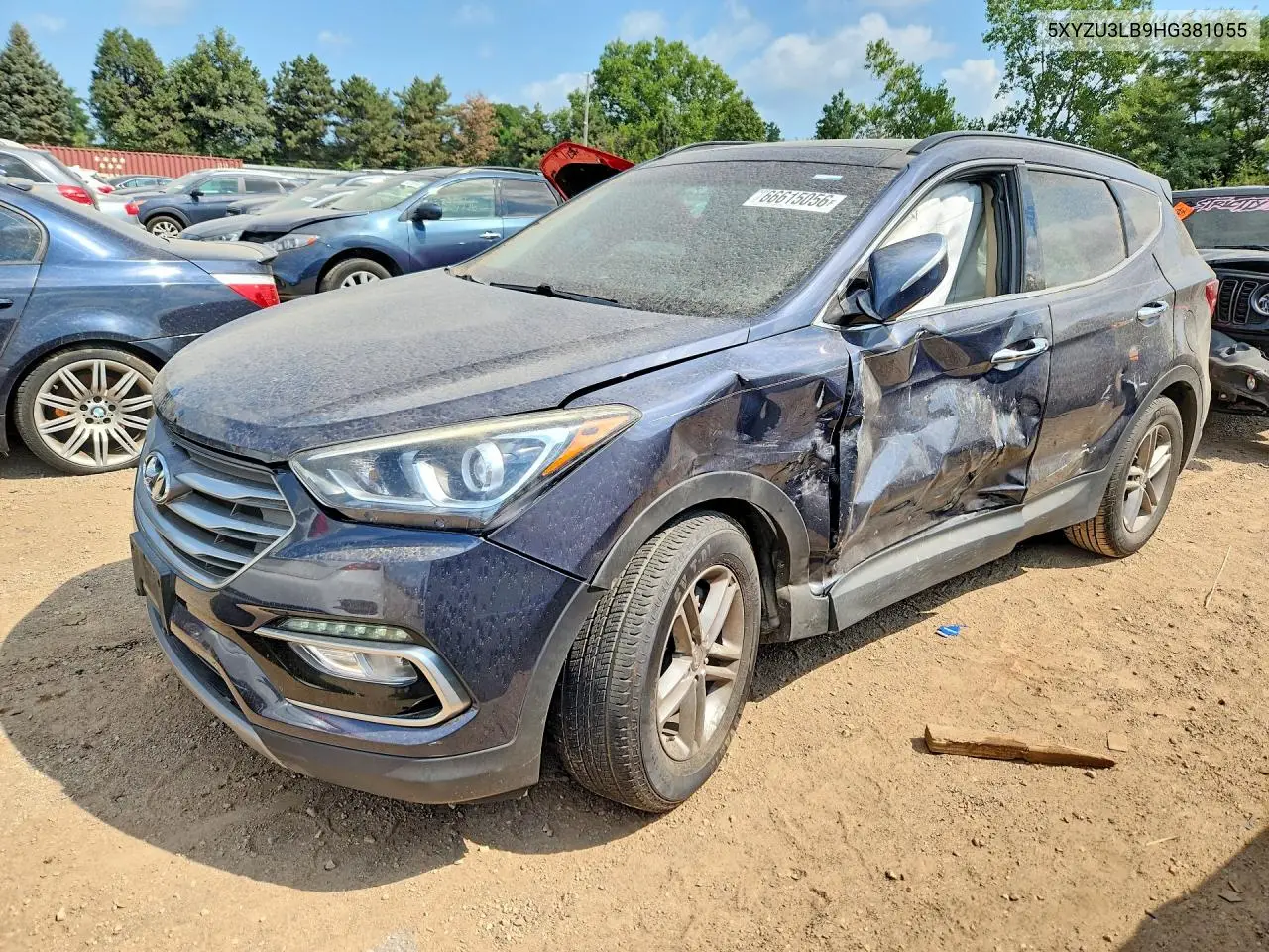 2017 Hyundai Santa Fe Sport 2.4L VIN 5XYZU3LB9HG381055 фото 1