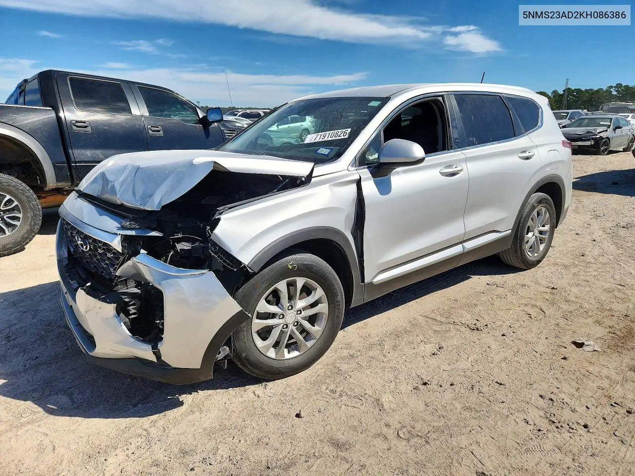 2019 Hyundai Santa Fe Se VIN 5NMS23AD2KH086386 фото 1