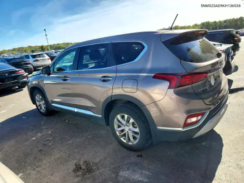 2019 Hyundai Santa Fe Se VIN 5NMS23AD9KH136538 фото 2