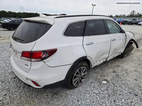 KM8SMDHF8KU303306 — 2019 Hyundai Santa FE, фото 3 с аукциона Copart 21.10.2026, Передняя часть