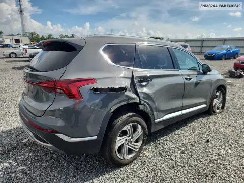 5NMS24AJ8MH330542 — 2021 Hyundai Santa FE, фото 3 с аукциона Copart, Передняя часть