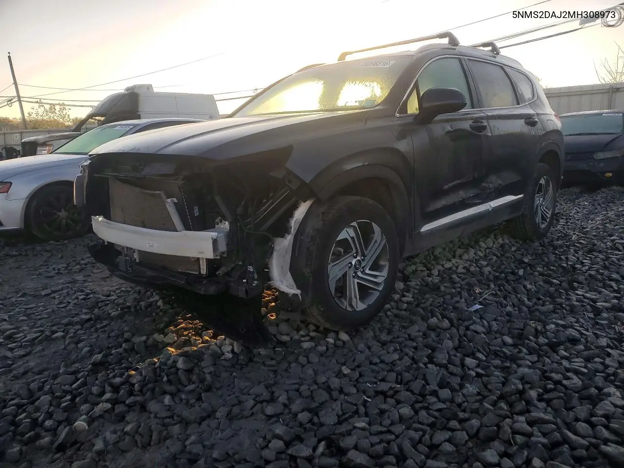 5NMS2DAJ2MH308973 Hyundai Santa FE 2021 — повреждение Передняя часть, фото до ремонта
