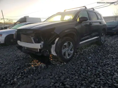 5NMS2DAJ2MH308973 — 2021 Hyundai Santa FE, Передняя часть, фото до ремонта