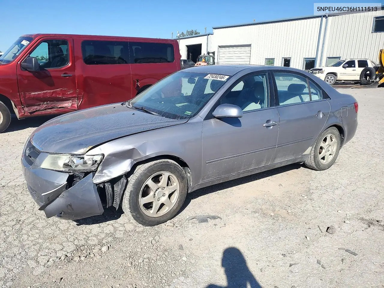 2006 Hyundai Sonata Gls VIN 5NPEU46C36H111513 фото 1