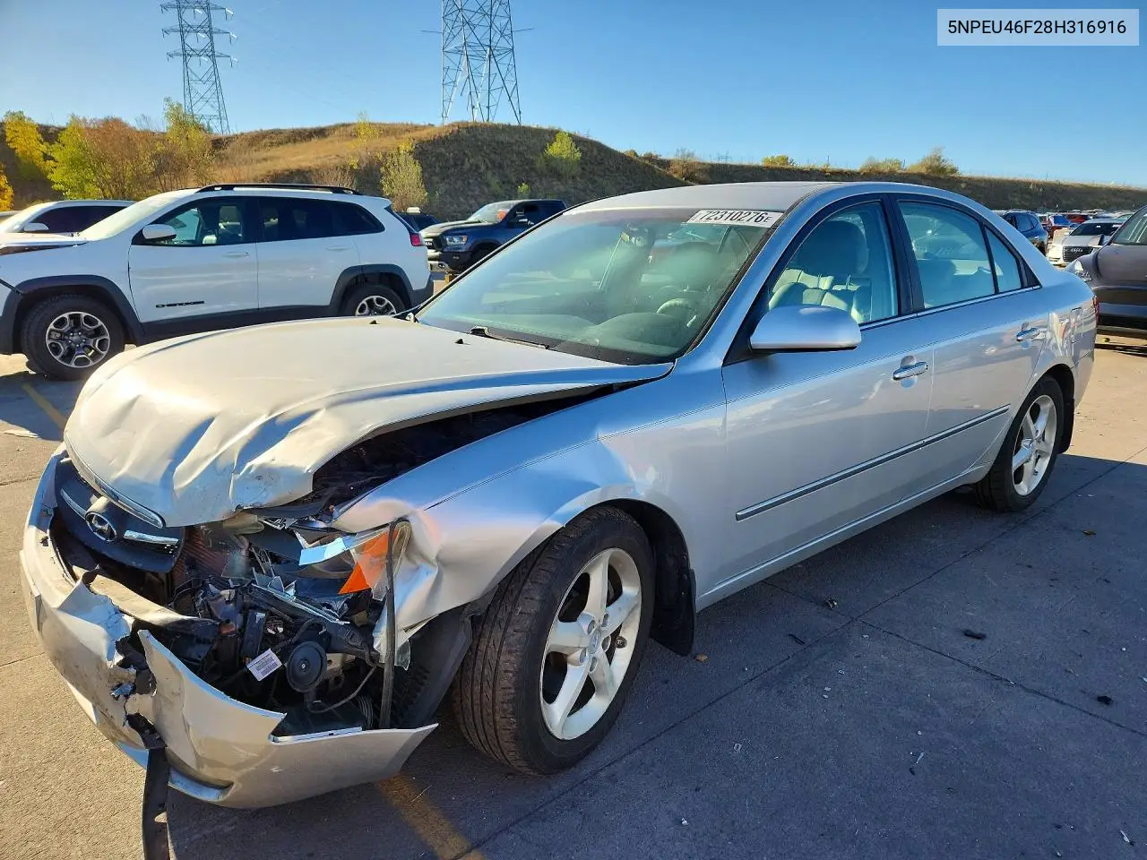 2008 Hyundai Sonata Se V6 VIN 5NPEU46F28H316916 фото 1