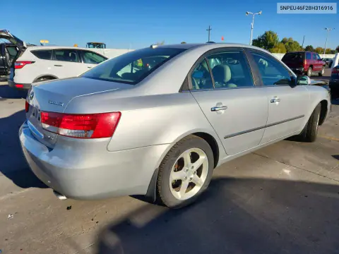 2008 Hyundai Sonata Se V6 VIN 5NPEU46F28H316916 фото 3