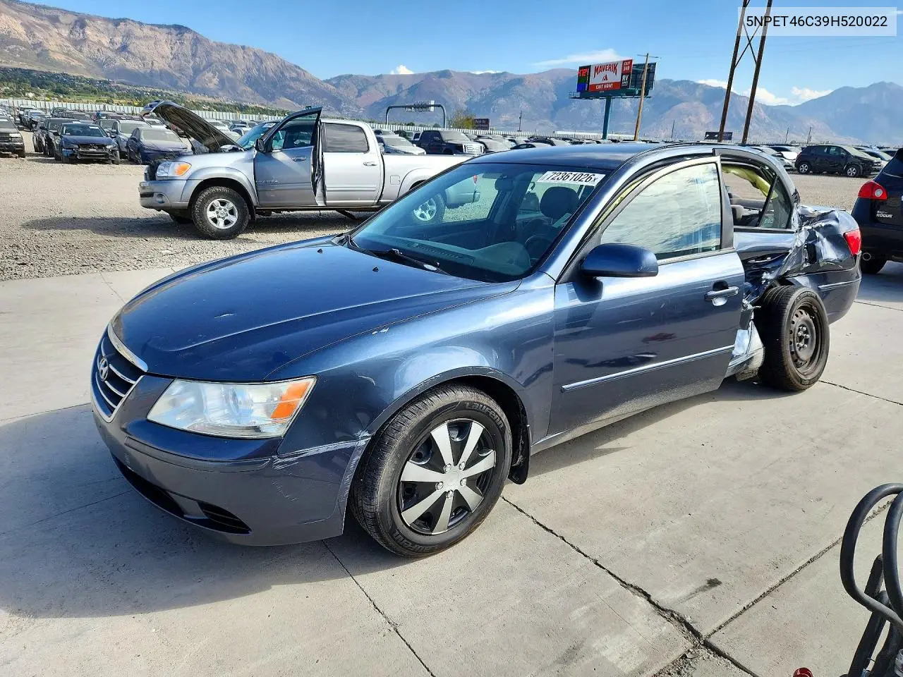 2009 Hyundai Sonata Gls VIN 5NPET46C39H520022 фото 1