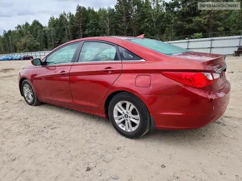 2013 Hyundai Sonata Gls VIN 5NPEB4AC6DH794592 фото 2