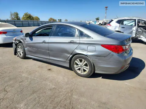 2014 Hyundai Sonata Gls VIN 5NPEB4ACXEH925542 фото 2