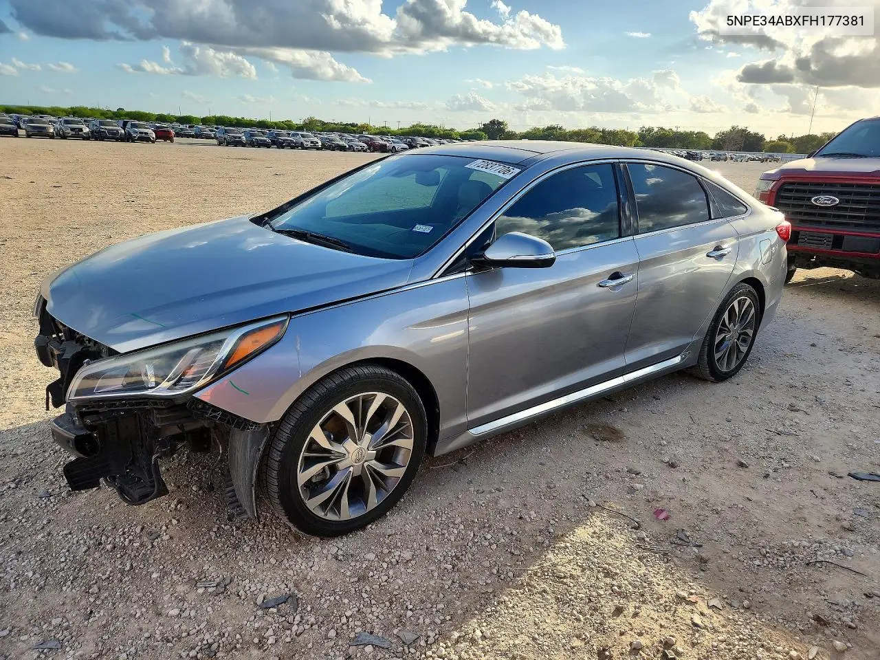 5NPE34ABXFH177381 Hyundai Sonata 2015 — повреждение Передняя часть, фото до ремонта