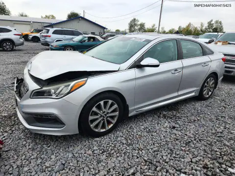 5NPE34AF6GH415425 — 2016 Hyundai Sonata, Передняя часть, фото до ремонта