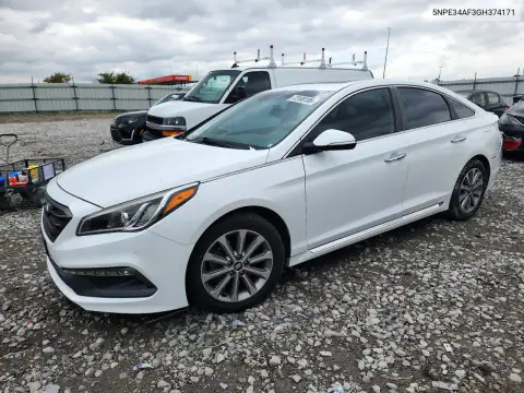 5NPE34AF3GH374171 Hyundai Sonata 2016 — повреждение Задняя часть, фото до ремонта