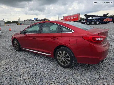 5NPE34AF1HH445028 — 2017 Hyundai Sonata, фото 2 с аукциона Copart 16.10.2026, Передняя часть