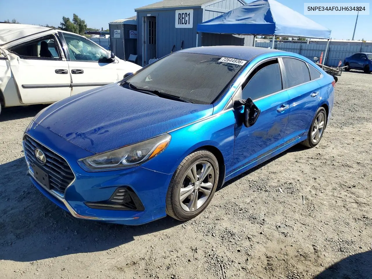 5NPE34AF0JH634324 Hyundai Sonata 2018 — повреждение Боковая часть, фото до ремонта
